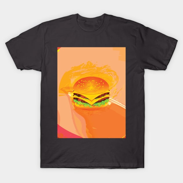 Vintage Burger T-Shirt by Salma Ismail